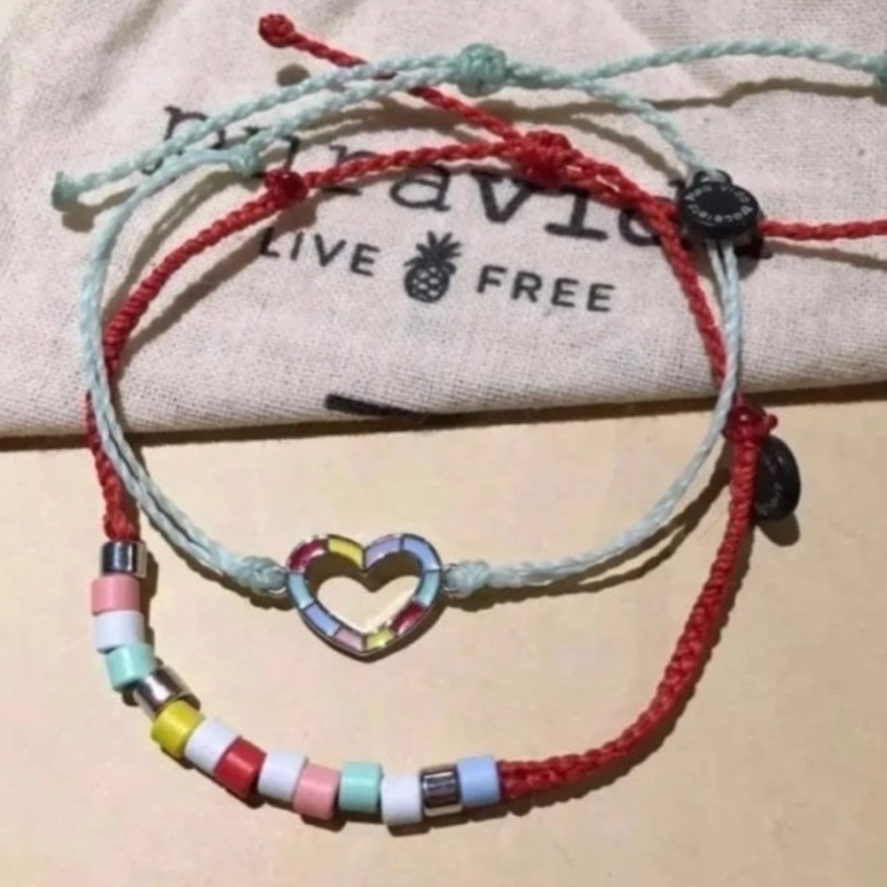PURAVIDA Heart Bracelet Coordinating Set NEW rare!